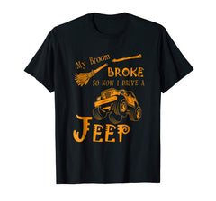 tdlapparel My Broom Broke So I Drive A Jeep Funny Halloween Shirt T-Shirt - TDL-APPAREL