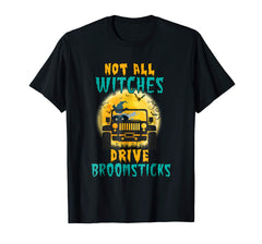 tdlapparel Not All Witches Drive BroomSticks Jeep Halloween T-Shirt T-Shirt - TDL-APPAREL