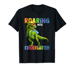 tdlapparel Roaring Kindergarten Dinosaur T Rex Back to School Shirt Boy T-Shirt - TDL-APPAREL
