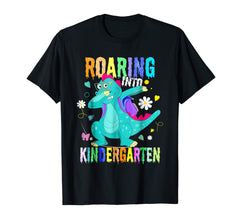tdlapparel Halloween Dabbing Dinosaur T-Shirt Roaring into Kindergarten T-Shirt - TDL-APPAREL