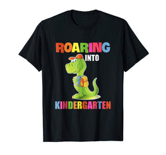 tdlapparel Roaring Kindergarten Dinosaur T Rex Back to School Shirt Boy T-Shirt - TDL-APPAREL
