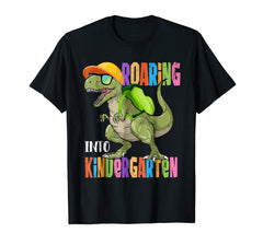 tdlapparel Dinosaur Roaring Into Kindergarten Shirt Back To School Gift T-Shirt - TDL-APPAREL