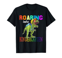 tdlapparel Roaring Into Kindergarten & Dinosaur Back to School T-Shirt - TDL-APPAREL