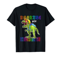 tdlapparel Roaring Kindergarten T Rex Dinosaur Back to School Shirt Boy T-Shirt - TDL-APPAREL