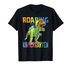 tdlapparel Roaring Kindergarten Dinosaur T Rex Back to School Shirt Boy T-Shirt - TDL-APPAREL