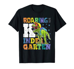 tdlapparel Roaring Kindergarten Dinosaur T Rex Back to School Shirt Boy T-Shirt - TDL-APPAREL