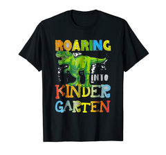 tdlapparel Roaring Kindergarten Dinosaur T Rex Back to School Shirt Boy T-Shirt - TDL-APPAREL