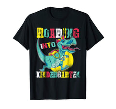 tdlapparel Roaring Kindergarten Dinosaur T Rex Back to School Shirt Boy T-Shirt - TDL-APPAREL