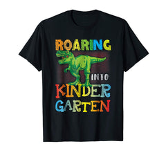 tdlapparel Roaring into Kindergarten, Dinosaur Back to School Shirt. T-Shirt - TDL-APPAREL