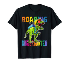 tdlapparel Roaring Kindergarten Dinosaur T Rex Back to School Shirt Boy T-Shirt - TDL-APPAREL