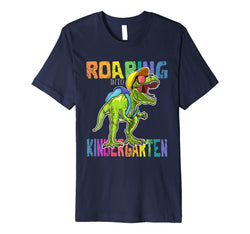 tdlapparel Roaring Kindergarten Dinosaur T Rex Back to School Shirt Boy