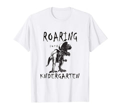 tdlapparel Roaring Into Kindergarten Dinosaur Shirt Gift Ideas T-Shirt - TDL-APPAREL
