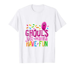 tdlapparel Ghouls Just Wanna Have Fun Funny Girl Halloween Ghost Shirt T-Shirt - TDL-APPAREL