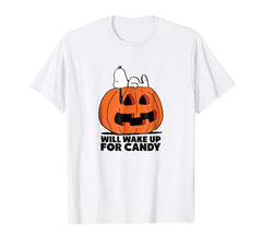 tdlapparel Peanuts Halloween Snoopy Wake For Candy T-Shirt T-Shirt - TDL-APPAREL