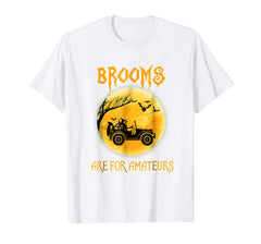 tdlapparel Brooms Are For Amateurs Jeep Funny Halloween Shirt T-Shirt - TDL-APPAREL