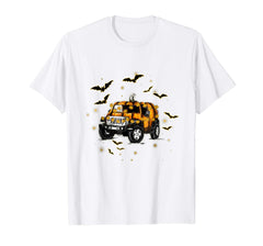 tdlapparel Car Pumpkin Lights Halloween Jeeep T shirt T-Shirt - TDL-APPAREL