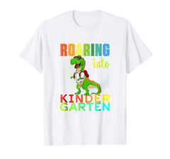 tdlapparel Roaring into Kindergarten, Dinosaur Back to School Shirt T-Shirt - TDL-APPAREL