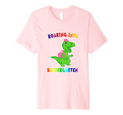 tdlapparel Roaring Kindergarten T Rex Dinosaur Back to School T Shirt T-Shirt - TDL-APPAREL