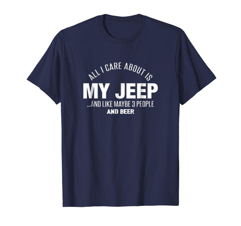 tdlapparel Jeep-Jeep-all i care about is my jeep, 3 p halloween T-shirt Short Sleeves Men / Navy / S T-Shirt - TDL-APPAREL