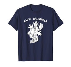 tdlapparel Happy Halloween Ghost Shirt, Spooky Ghoul Squad Tee Gift T-Shirt - TDL-APPAREL