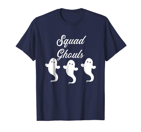 tdlapparel Funny Halloween Squad Ghouls Goals Ghost T-Shirt Short Sleeves Men / Navy / S T-Shirt - TDL-APPAREL