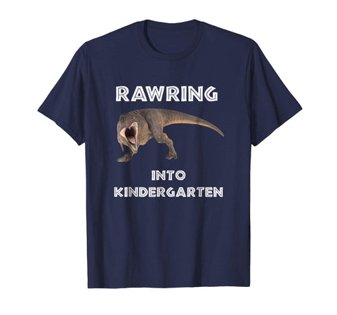 tdlapparel First Day of School Dinosaur Rawring Into Kindergarten Shirt Short Sleeves Men / Navy / S T-Shirt - TDL-APPAREL