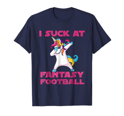 tdlapparel i suck at fantasy football dabbing unicorn t-shirt