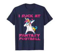 tdlapparel i suck at fantasy football dabbing unicorn t-shirt T-Shirt - TDL-APPAREL