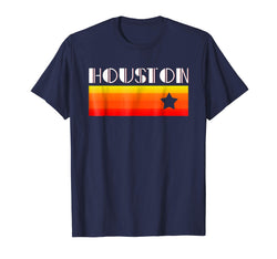 tdlapparel Houston Baseball Throwback Retro Astro Stripe 2018 T-Shirt