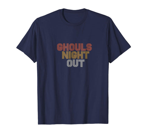 tdlapparel Vintage Retro 70s Halloween T-Shirt Ghouls Night Out Tee Short Sleeves Men / Navy / S T-Shirt - TDL-APPAREL