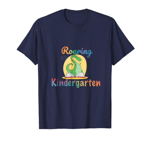 tdlapparel Roaring Kindergarten Dinosaur T Rex Back to School Shirt Boy Short Sleeves Men / Navy / S T-Shirt - TDL-APPAREL