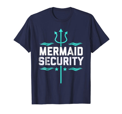 tdlapparel Mermaid Security Birthday Gift Swimmer Shirt Short Sleeves Men / Navy / S T-Shirt - TDL-APPAREL