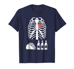 tdlapparel Beer Tacos Skeleton X-Ray Funny Halloween Costume T-shirt T-Shirt - TDL-APPAREL