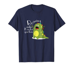 tdlapparel Cute Roaring into Kindergarten Dinosaur Back to School Shirt