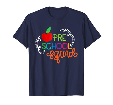 tdlapparel Preschool Squad Shirt Back to school funny Shirts Short Sleeves Men / Navy / S T-Shirt - TDL-APPAREL