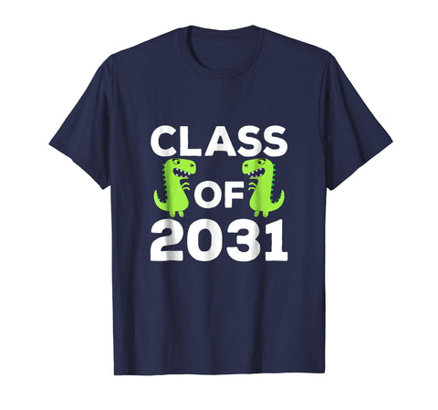 tdlapparel Class of 2031 Roaring Dinosaur Kindergarten School Tee Shirt Short Sleeves Men / Navy / S T-Shirt - TDL-APPAREL