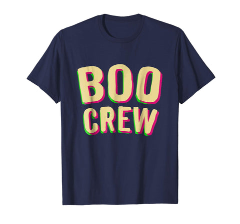 tdlapparel Funny Halloween Shirt Boo Crew Halloween Party Squad Shirt Short Sleeves Men / Navy / S T-Shirt - TDL-APPAREL