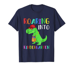tdlapparel Roaring Kindergarten - Funny Back to School T-Rex T-Shirt T-Shirt - TDL-APPAREL
