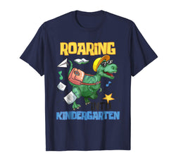 tdlapparel Roaring Into Kindergarten Tee T-rex Dinosaur Back To School