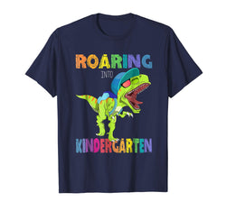tdlapparel Roaring Kindergarten Dinosaur T Rex Back to School Shirt Boy