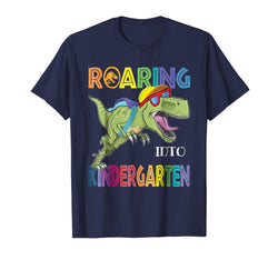 tdlapparel Roaring Kindergarten Dinosaur T-Rex Shirt Back to School Tee