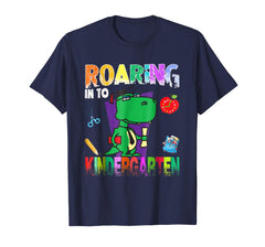 tdlapparel Roaring Kindergarten Dinosaur T Rex Back to School Shirt Boy T-Shirt - TDL-APPAREL