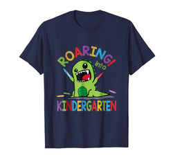 tdlapparel Roaring Into Kindergarten - Youth Boys Girls Kids T Shirt