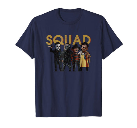 tdlapparel Squad Jason Michael Horror Squad Shirts Funny Halloween tees Short Sleeves Men / Navy / S T-Shirt - TDL-APPAREL