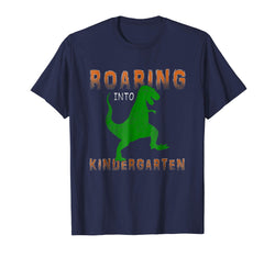 tdlapparel Roaring into Kindergarten, Dinosaur Back to School Shirt.
