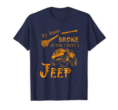 tdlapparel My Broom Broke So I Drive A Jeep Funny Halloween Shirt T-Shirt - TDL-APPAREL