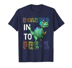 tdlapparel Roaring Pre-k Dinosaur T Rex Back to School Shirt Boy