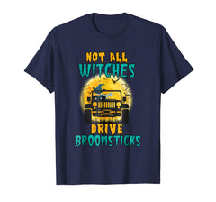 tdlapparel Not All Witches Drive BroomSticks Jeep Halloween T-Shirt T-Shirt - TDL-APPAREL