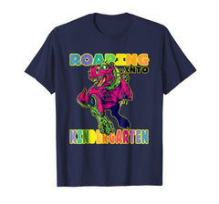 tdlapparel Roaring Kindergarten Dinosaur T Rex Back to School Shirt Boy T-Shirt - TDL-APPAREL