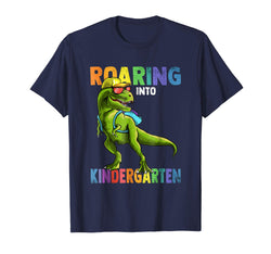 tdlapparel Roaring Kindergarten Dinosaur T Rex Back to School Shirt Boy